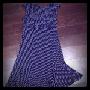 Connected apparel size 14 navy polka dot dress